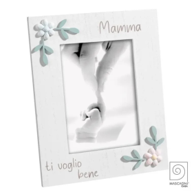 Cornice Portafoto Mamma Mascagni Casa in Legno con Fiori 3D per Foto 13x18 Verticale