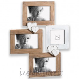 Cornice in legno Portafoto multiplo da parete Mascagni A946 Noce