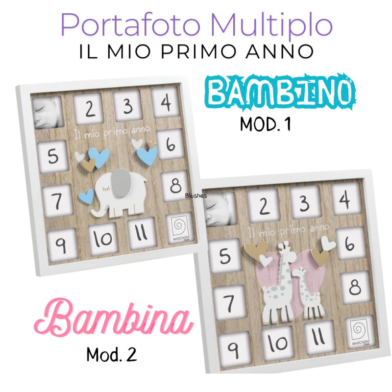 Portafoto multiplo primo anno bambino bambina
